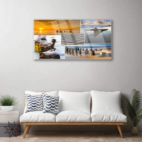 Skleneny obraz Oceán pláž príroda 100x50 cm 2 Prívesky
