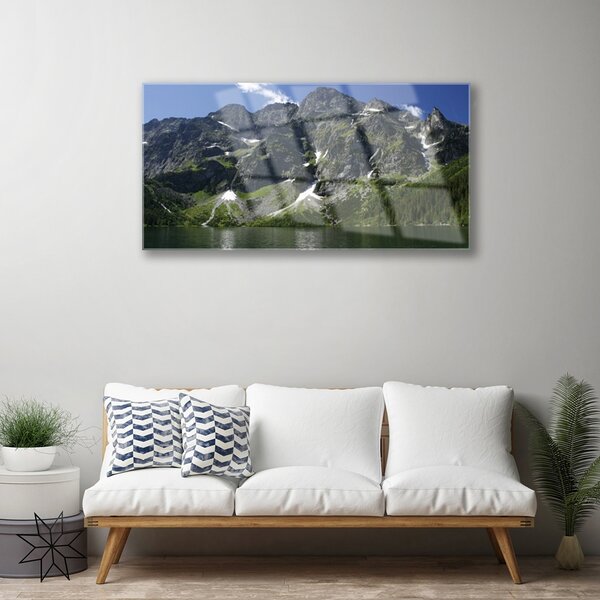Skleneny obraz Hory jazero les príroda 100x50 cm 2 Prívesky