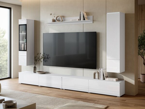 Mirjan24 Nábytok do obývacej izby Sawoti VIII + LED, Farby: biela / biely lesk 5903211513930