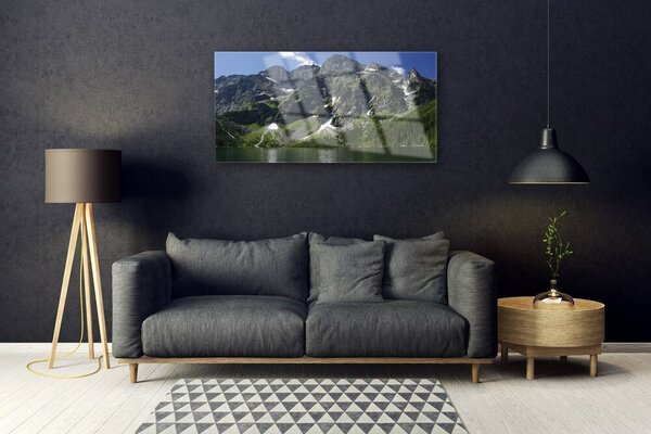 Skleneny obraz Hory jazero les príroda 100x50 cm 2 Prívesky