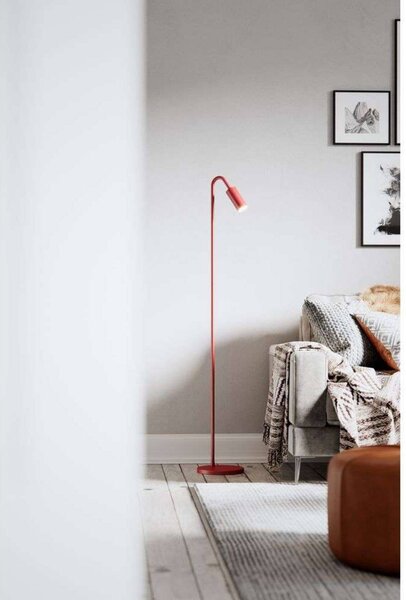 By Rydéns Stojacia lampa Curve Rydéns, tmavočervená, kov, GU10, Červená, Obývacia izba / jedáleň, kov, Moderný, Stojaca lampa