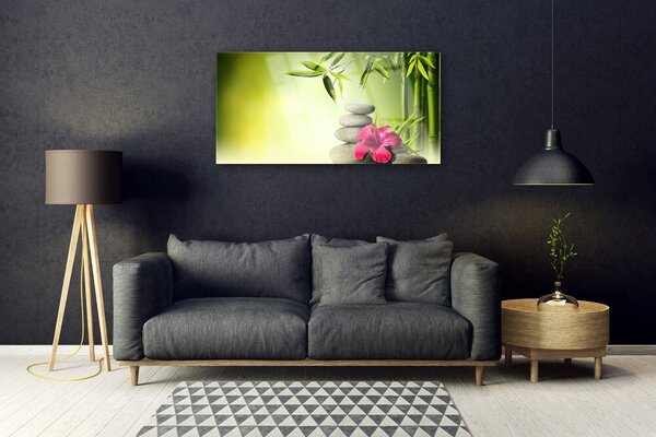Skleneny obraz Bambus kvet kamene zen 100x50 cm 2 Prívesky
