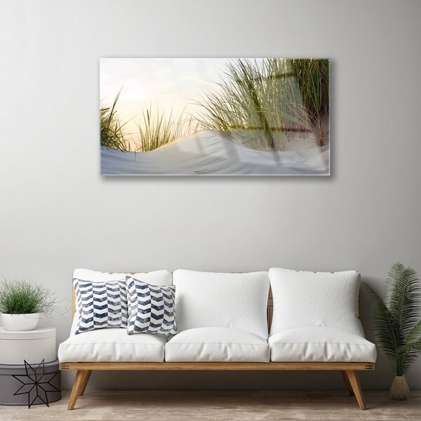 Skleneny obraz Piesok tráva krajina 100x50 cm 2 Prívesky