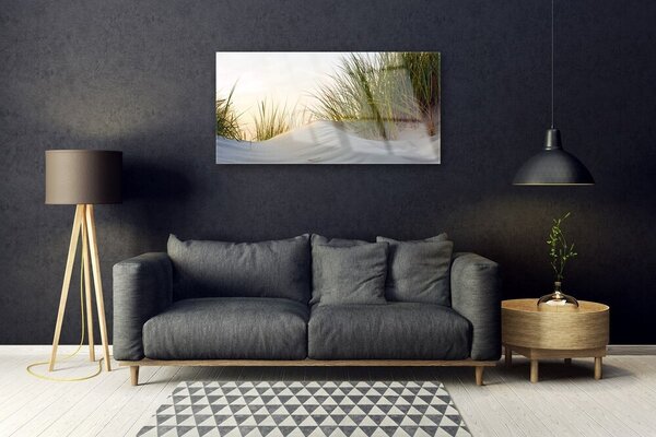 Skleneny obraz Piesok tráva krajina 100x50 cm 2 Prívesky