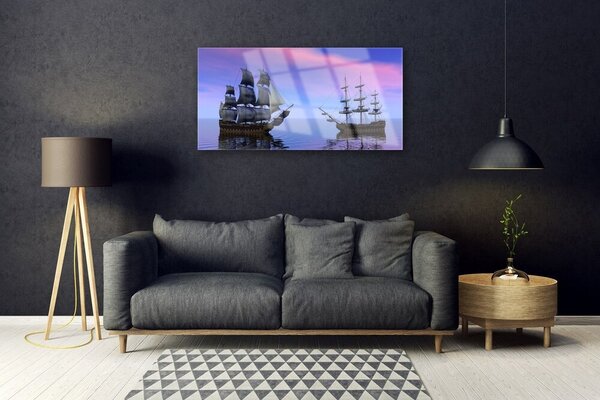 Skleneny obraz Lode more príroda 100x50 cm 2 Prívesky