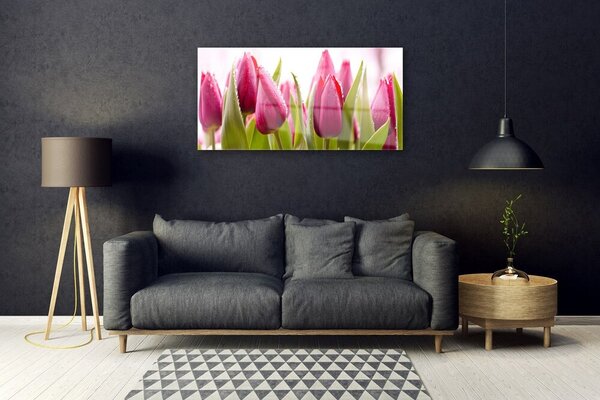 Skleneny obraz Tulipány kvety rastlina 100x50 cm 2 Prívesky