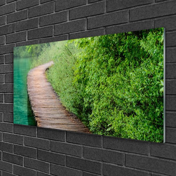 Skleneny obraz Most stromy architektúra 100x50 cm 2 Prívesky