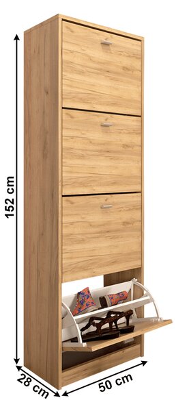 NovýNábytok.sk Botník (skrinka na topánky) Verity Typ 3 (dub artisan). Vlastná spoľahlivá doprava až k Vám domov. 1065203