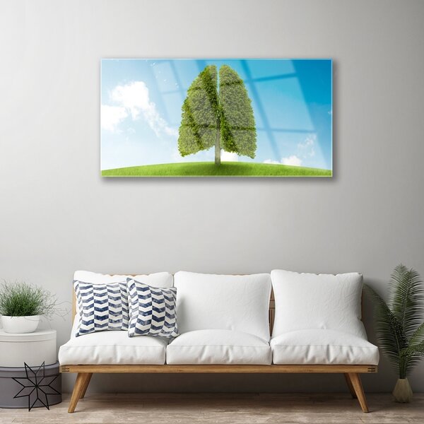 Skleneny obraz Tráva strom pľúca príroda 100x50 cm 2 Prívesky