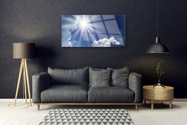 Obraz na skle Slnko krajina 100x50 cm 2 Prívesky