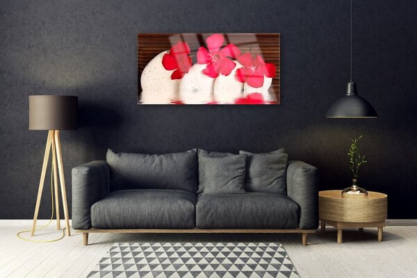 Obraz na skle Kvet kamene rastlina 100x50 cm 2 Prívesky