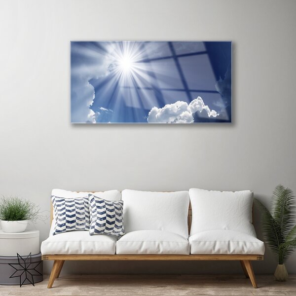 Obraz na skle Slnko krajina 100x50 cm 2 Prívesky