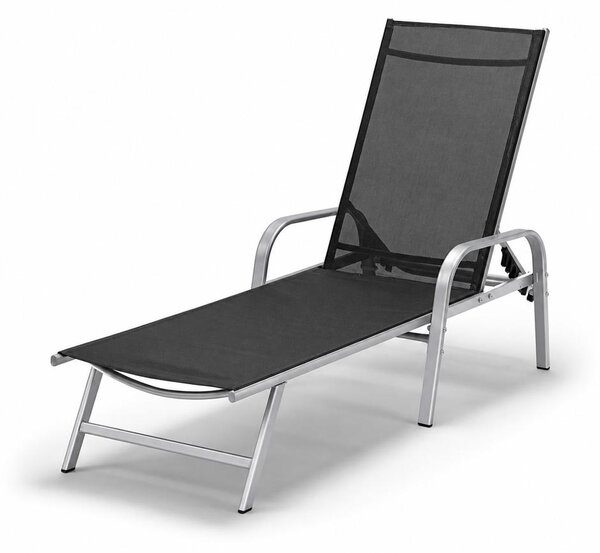 Polohovateľné relaxačné lehátko Avenberg MARGARITA čierna/strieborná