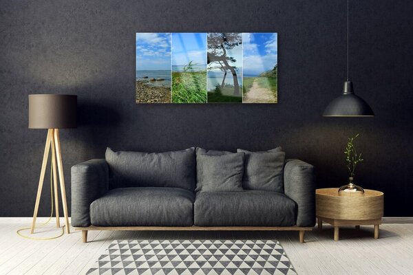 Obraz na skle Pláž strom príroda 100x50 cm 2 Prívesky