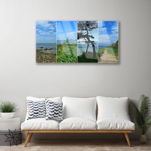 Obraz na skle Pláž strom príroda 100x50 cm 2 Prívesky