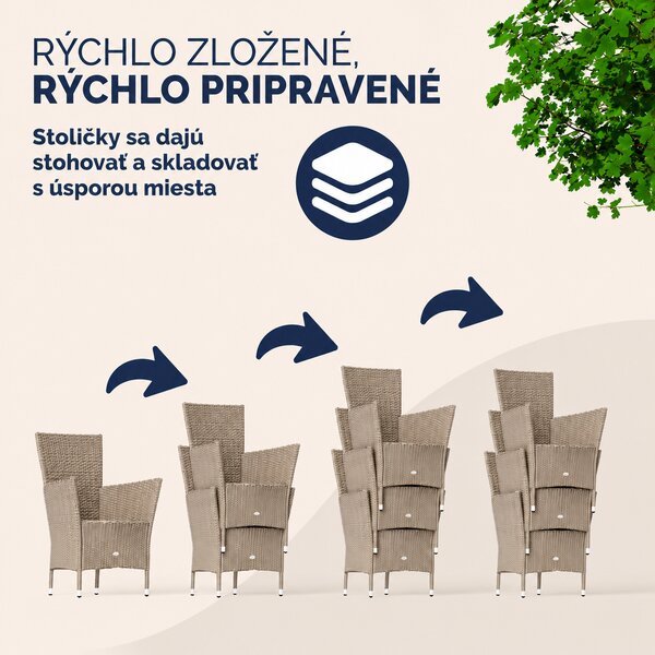 Záhradná ratanová zostava Berlin 1+6 - béžová/krémová