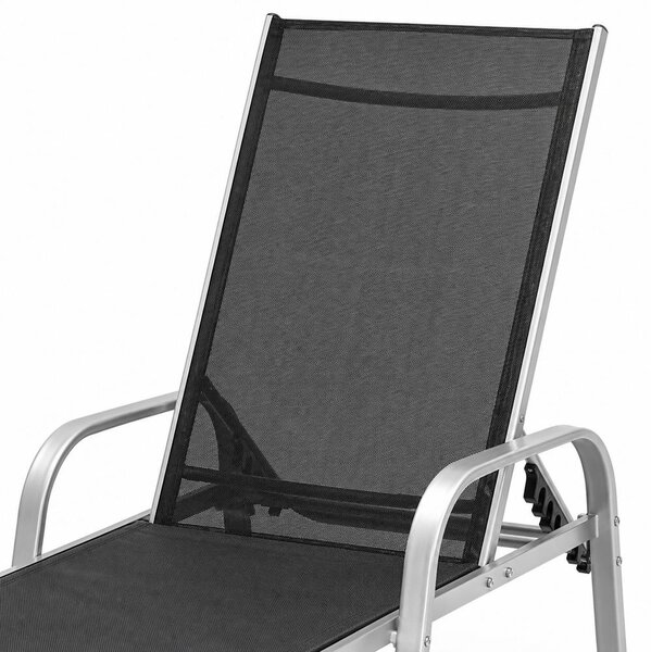 Polohovateľné relaxačné lehátko Avenberg MARGARITA čierna/strieborná