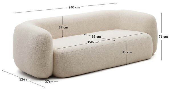 MUZZA Trojmiestna pohovka tinara 240 cm biela