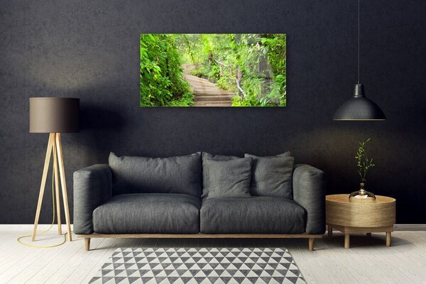 Obraz na skle Schody príroda 100x50 cm 2 Prívesky