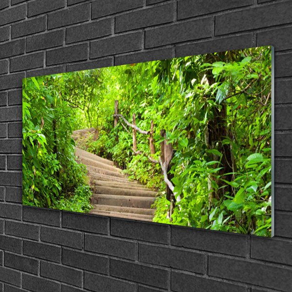 Obraz na skle Schody príroda 100x50 cm 2 Prívesky