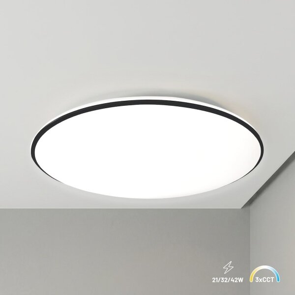 LED stropné svietidlo HUGO LED/21/32/42W/230V 3000/4000/6500K, priemer 45 cm, IP54, čierne