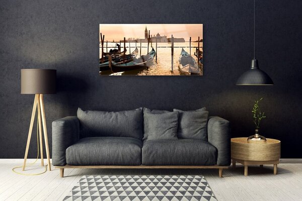 Obraz na skle Loďka more príroda 100x50 cm 2 Prívesky