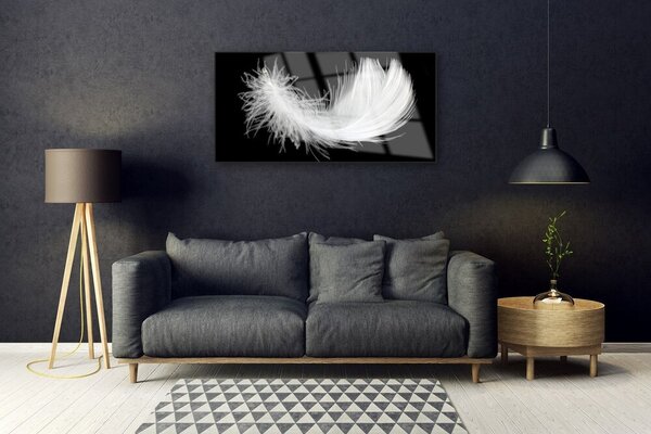 Obraz na skle Pírko umenie 100x50 cm 2 Prívesky