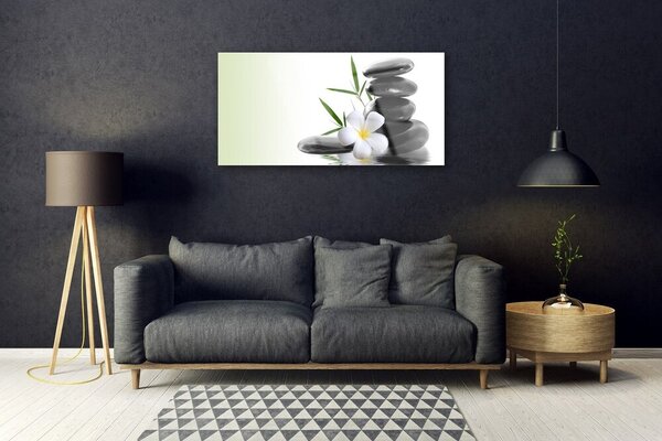 Obraz na skle Kvet kamene umenie 100x50 cm 2 Prívesky