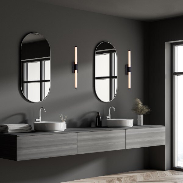 RABALUX 75045 Tilora nástenné svietidlo nad zrkadlo LED 8W/790lm 4000K IP44 čierna, biela