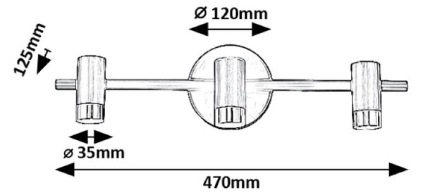 RABALUX 75042 Kadir nástenné svietidlo nad zrkadlo LED 9W/820lm 4000K čierna, zlatá