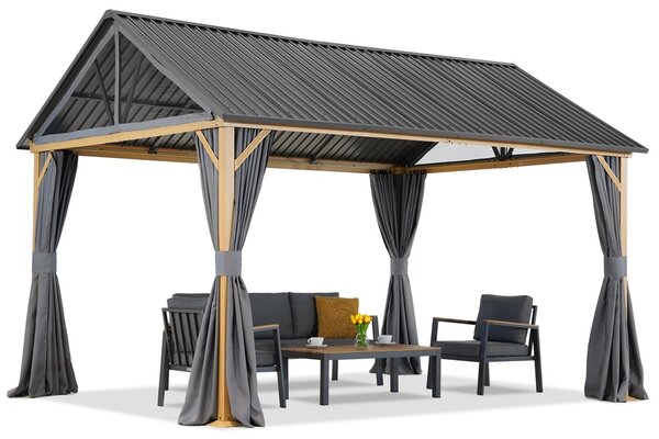 Kovový záhradný altánok Teramo so závesmi 3x4 Garden Point