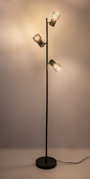 RABALUX 74279 Hatice stojacia lampa D80mm 3xE14 čierna, dymová