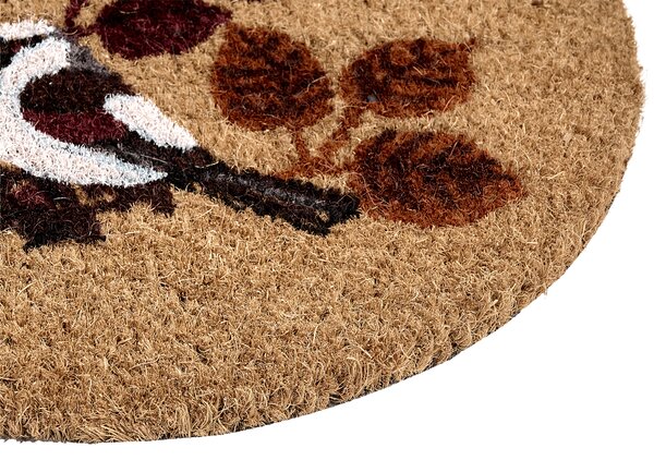 Rohožka prírodná kokosové vlákno 50 x 80 cm PVC protišmyková spodná strana rohož so vzorom vtákov moderná
