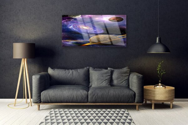 Obraz na skle Vesmír 100x50 cm 2 Prívesky