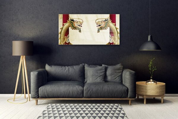 Obraz na skle Drak umenie 100x50 cm 2 Prívesky