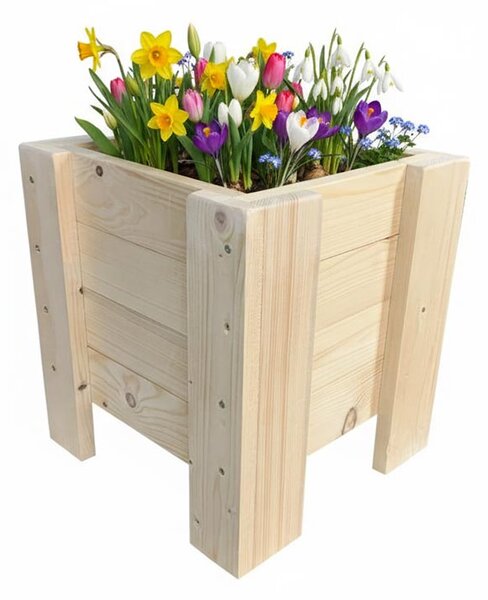 ATMOWOOD Štvorcový drevený truhlík 33 cm - borovica
