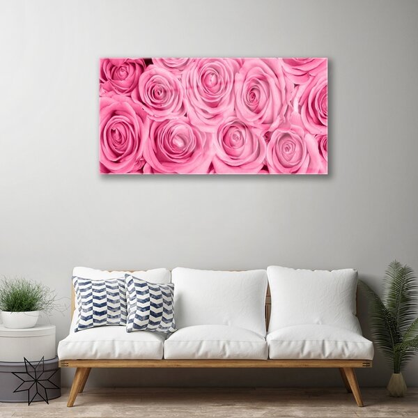 Obraz na skle Ruže kvety rastlina 100x50 cm 2 Prívesky