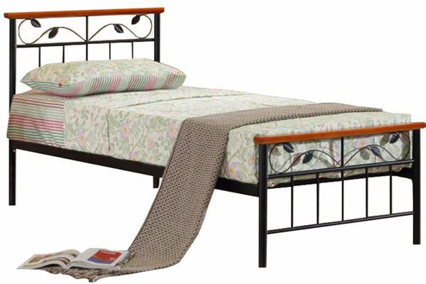 Jednolôžková posteľ 90 cm Myles 90 (čierna + čerešňa). Vlastná spoľahlivá doprava až k Vám domov. 1065239