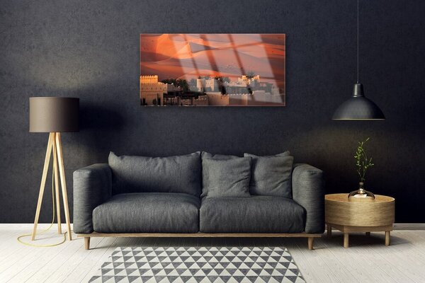 Obraz na skle Mesto architektúra 100x50 cm 2 Prívesky