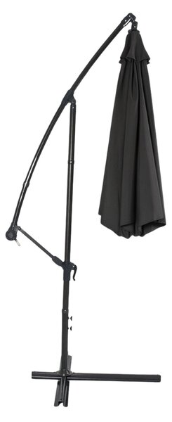 LEAN Bočný záhradný slnečník s nastaviteľným sklonom – 350 x 250 cm, čierny