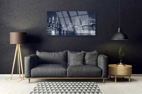 Obraz na skle Mesto most architektúra 100x50 cm 2 Prívesky