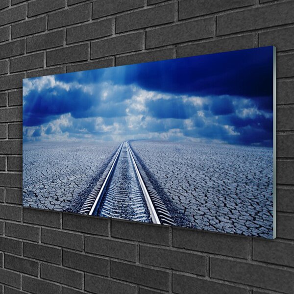 Obraz na skle Koľaje architektúra 100x50 cm 2 Prívesky