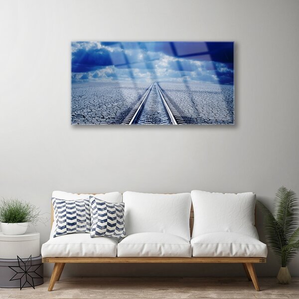 Obraz na skle Koľaje architektúra 100x50 cm 2 Prívesky