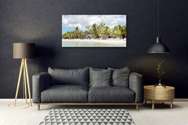 Obraz na skle Pláž palma stromy príroda 100x50 cm 2 Prívesky