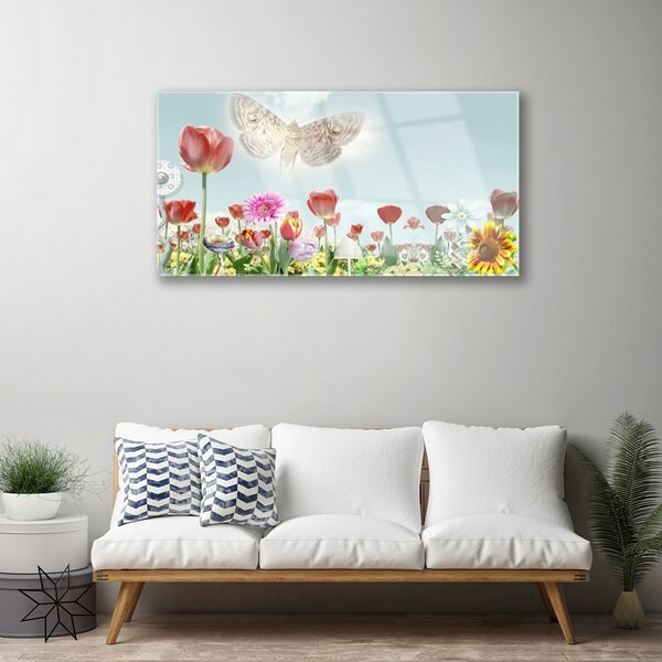Obraz na skle Kvety rastlina príroda 100x50 cm 2 Prívesky