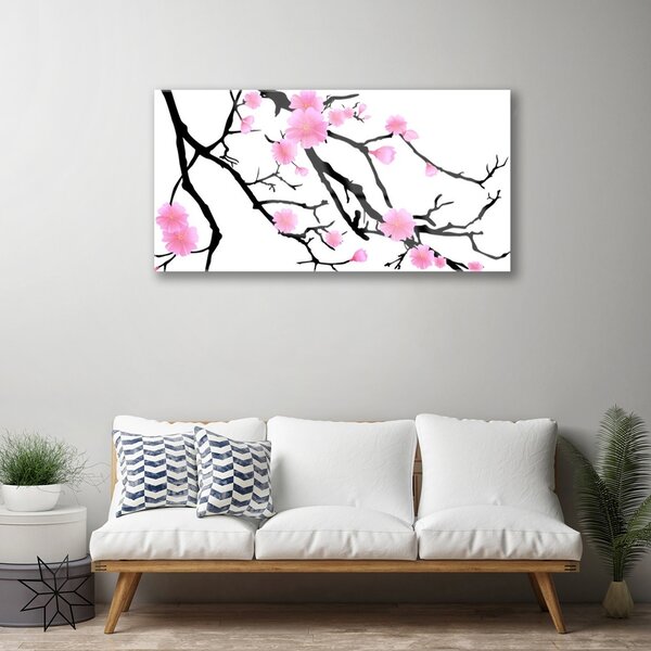 Obraz na skle Stonky kvety umenie 100x50 cm 2 Prívesky