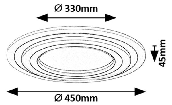 RABALUX 71314 Taneli2 stropné svietidlo D450mm LED 56W/4950lm 3000+4000+6000K čierna, zlatá, stmievateľné, diaľkový ovládač