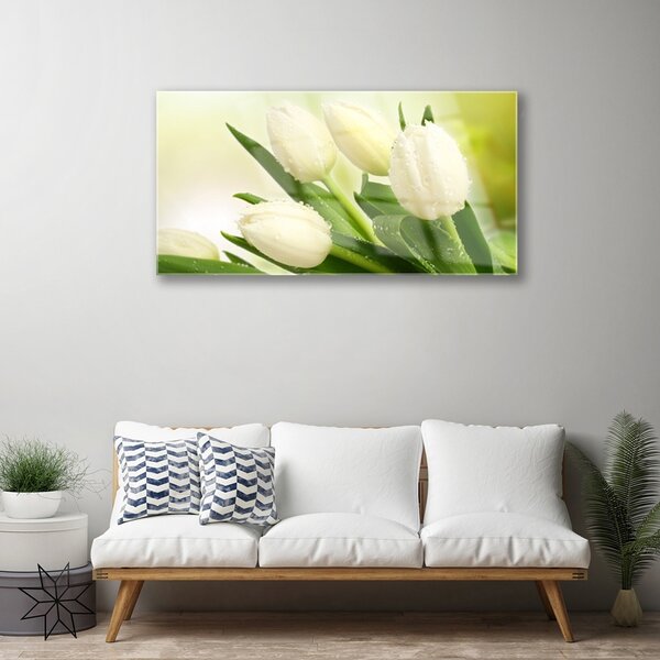 Obraz na skle Tulipány kvety rastlina 100x50 cm 2 Prívesky