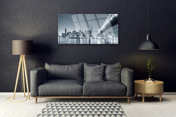 Obraz na skle Mesto most architektúra 100x50 cm 2 Prívesky