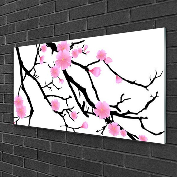 Obraz na skle Stonky kvety umenie 100x50 cm 2 Prívesky